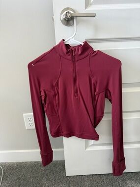 lululemon athletica Women's Half-Zip Long Sleeve Top in Burgundy